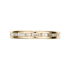 Peter Suchy .80 Carat Diamond Yellow Gold Wedding Band Ring