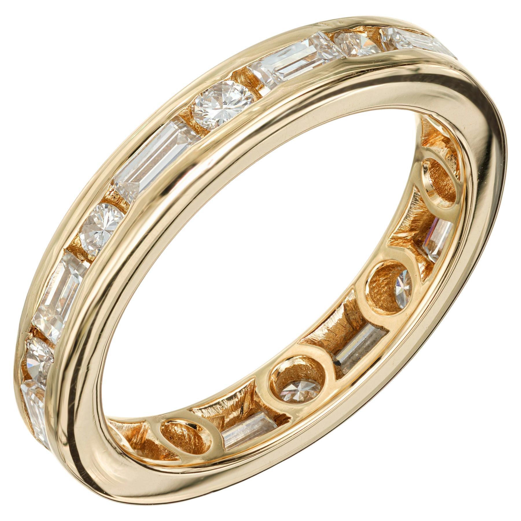 Peter Suchy .80 Carat Diamond Yellow Gold Wedding Band Ring For Sale