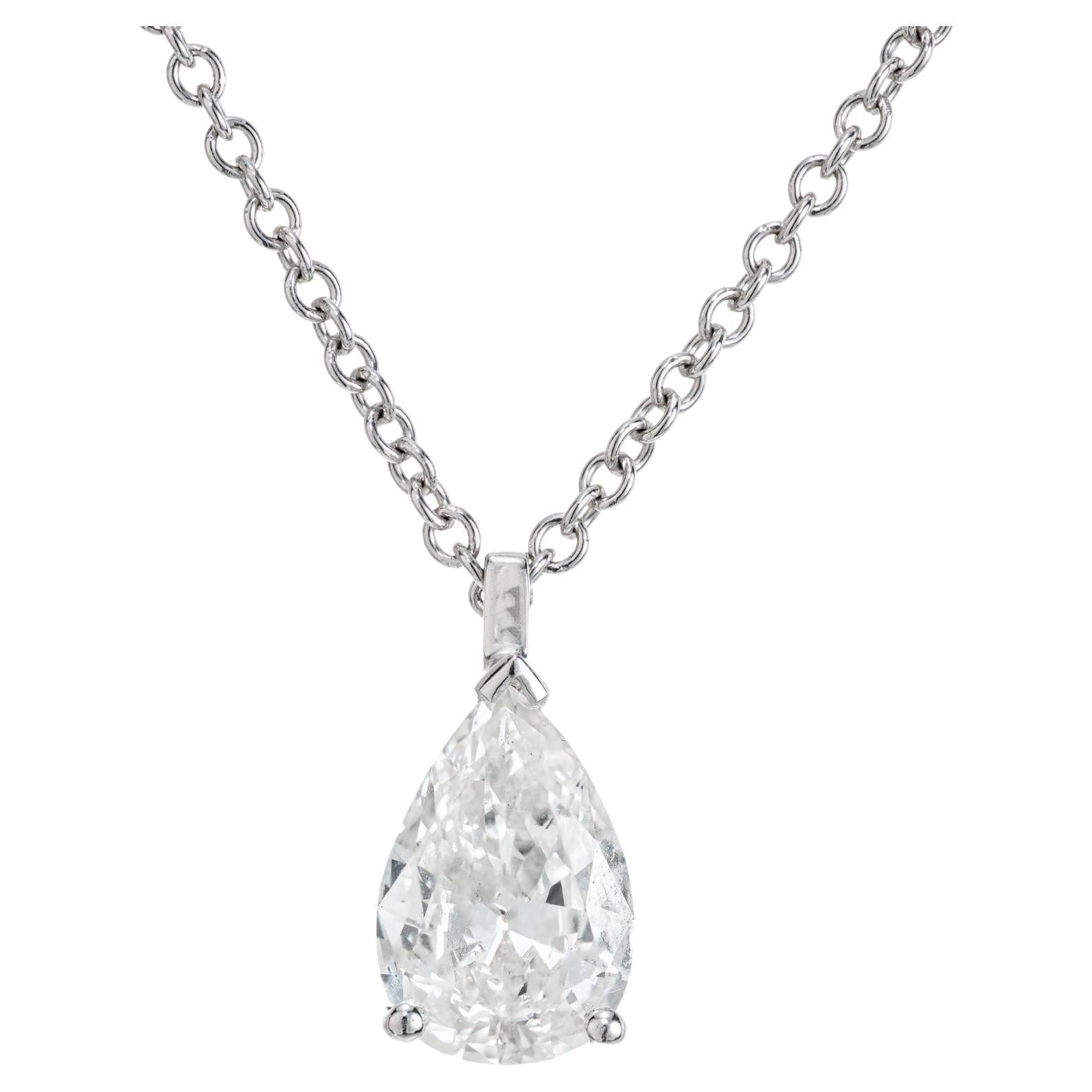 Peter Suchy .81 Carat Diamond White Gold Pendant Necklace 