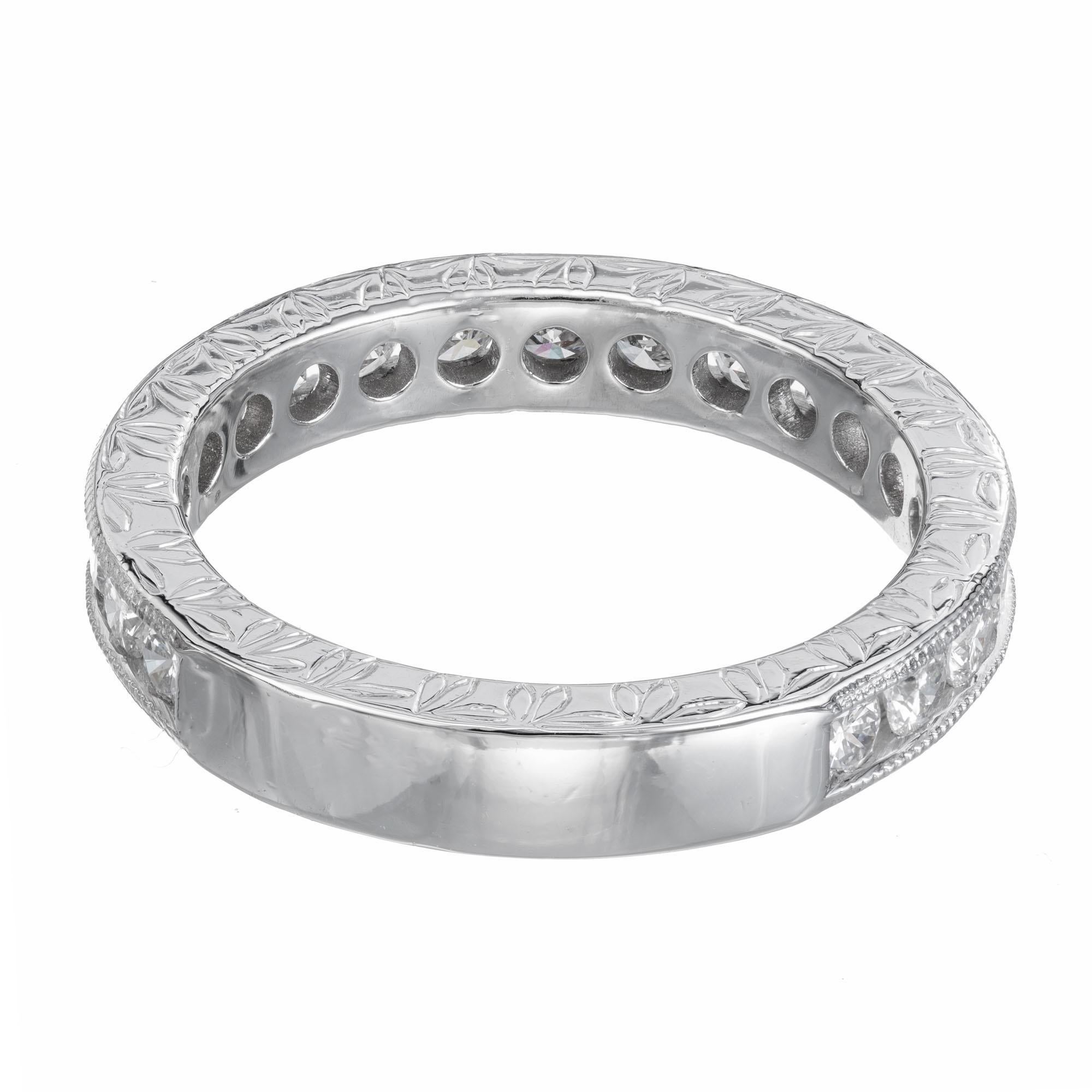 Women's Peter Suchy .84 Carat Diamond Platinum Wedding Band Ring For Sale