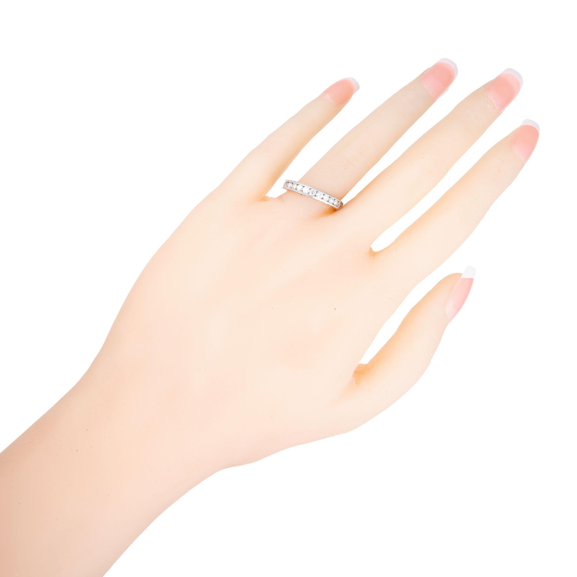 Peter Suchy .84 Carat Diamond Platinum Wedding Band Ring For Sale 1