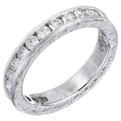 Peter Suchy .84 Carat Diamond Platinum Wedding Band Ring