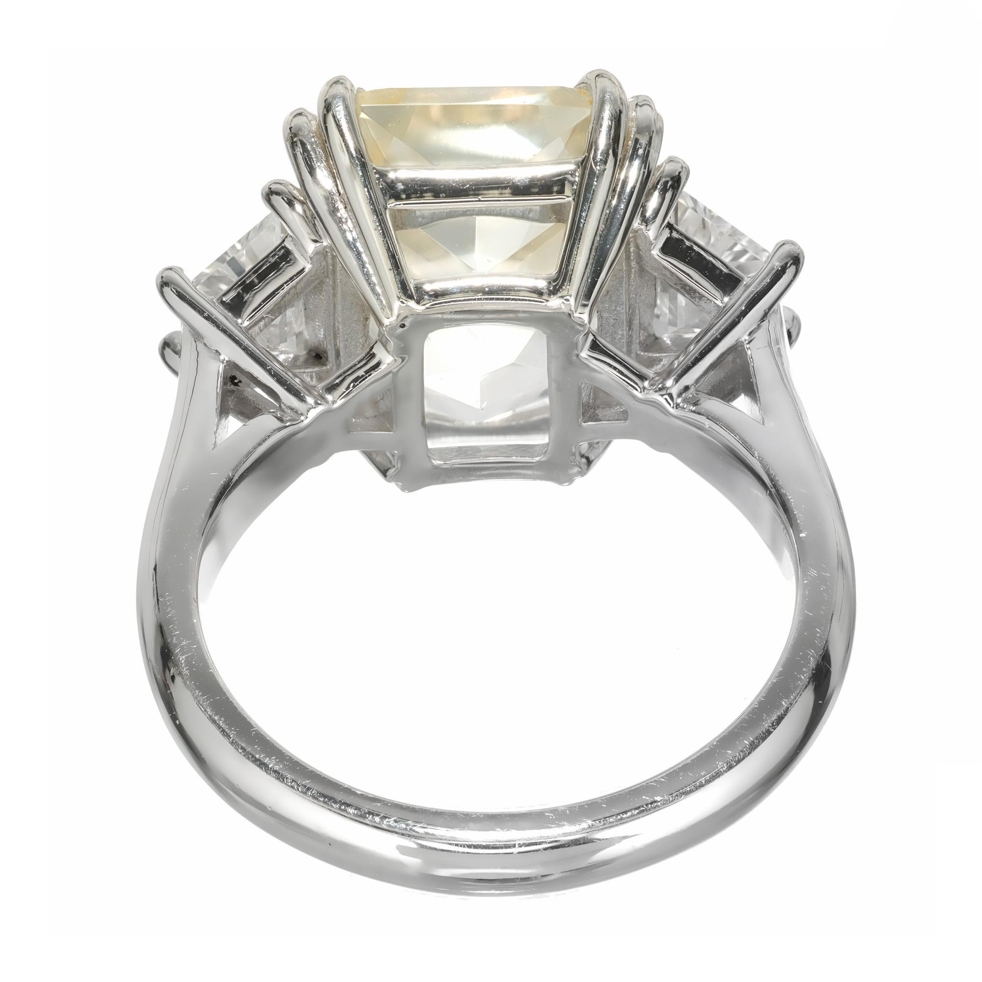 Peter Suchy 8.76 Carat Natural Yellow Sapphire Diamond Platinum Engagement Ring 1