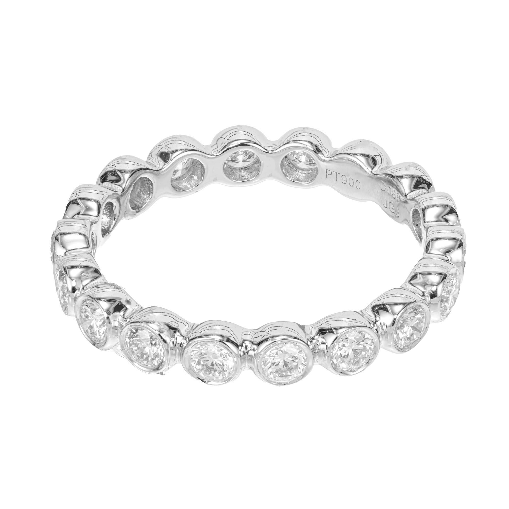 Peter Suchy .88 Carat Round Brilliant Cut Diamond Platinum Eternity Ring In New Condition For Sale In Stamford, CT