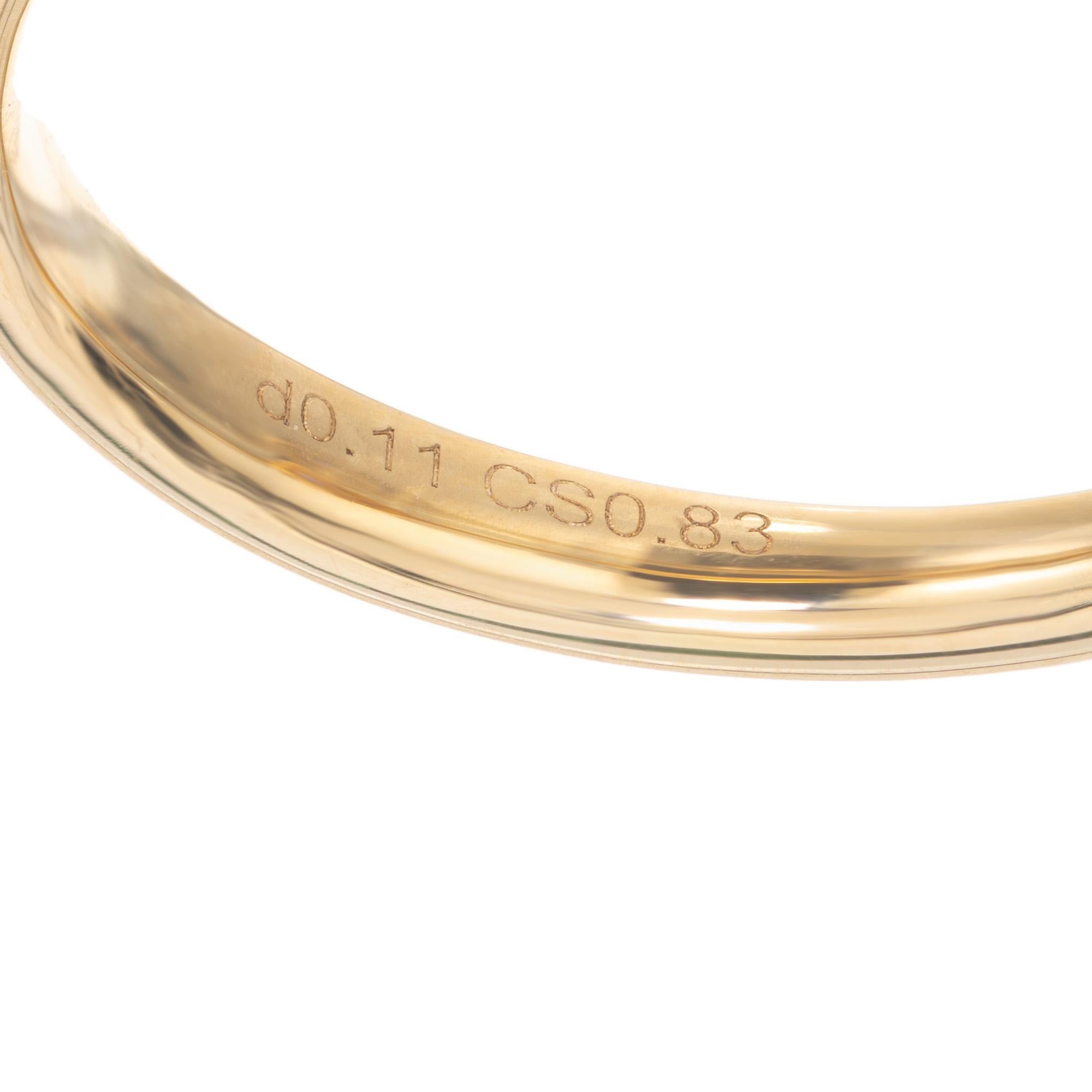 Peter Suchy .88 Carat Round Tanzanite Diamond Yellow Gold Engagement Ring 2