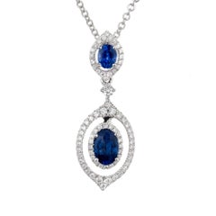 Peter Suchy - Collana con zaffiro e diamante in oro bianco da 0,88 carati - a forma di anello