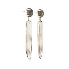 Orecchini pendenti in oro giallo con quarzo fumé di Peter Suchy da 8,99 carati