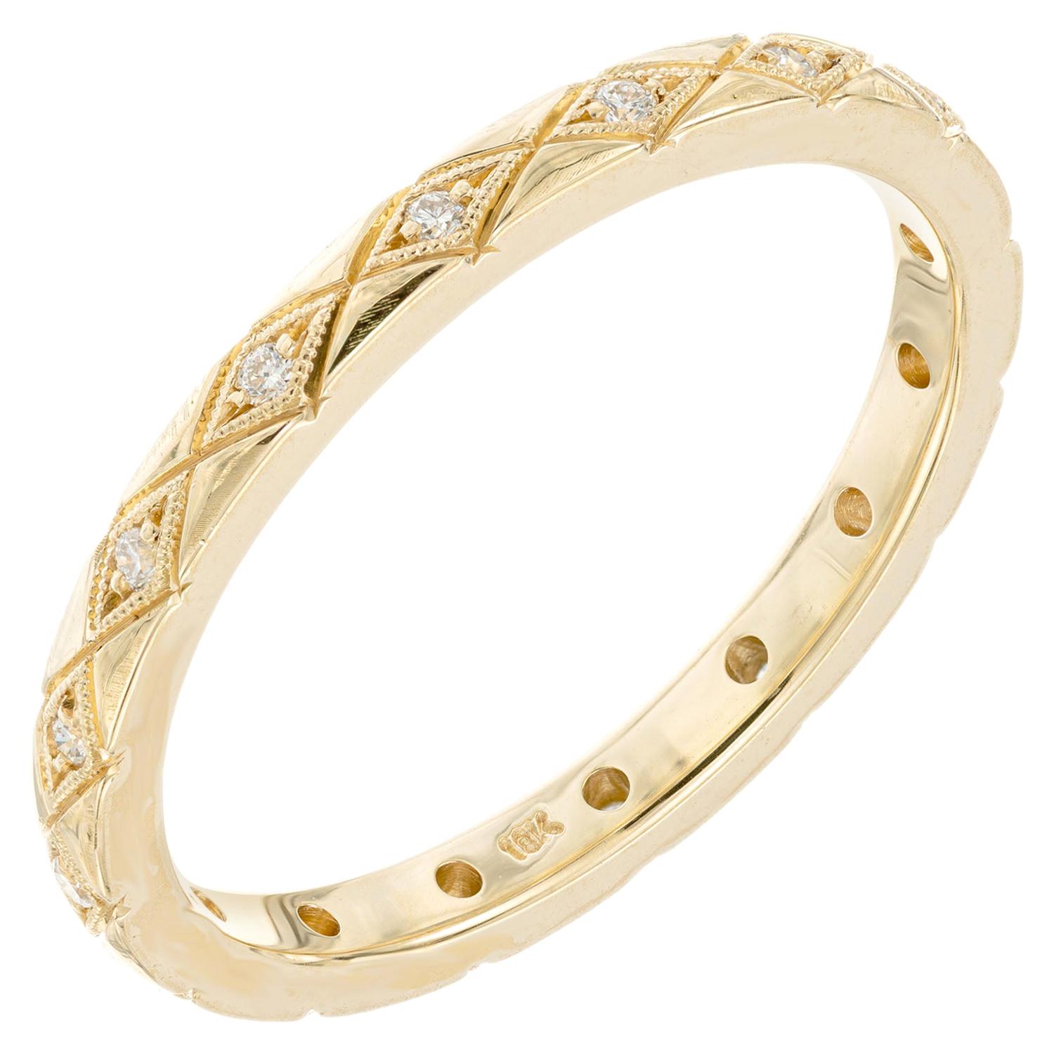 Peter Suchy .9 Carat Diamond Yellow Gold Eternity Wedding Band Ring For Sale