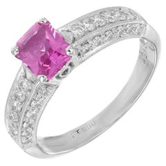 Peter Suchy .93ct Pink Sapphire Octagonal Engagement Ring, Platinum