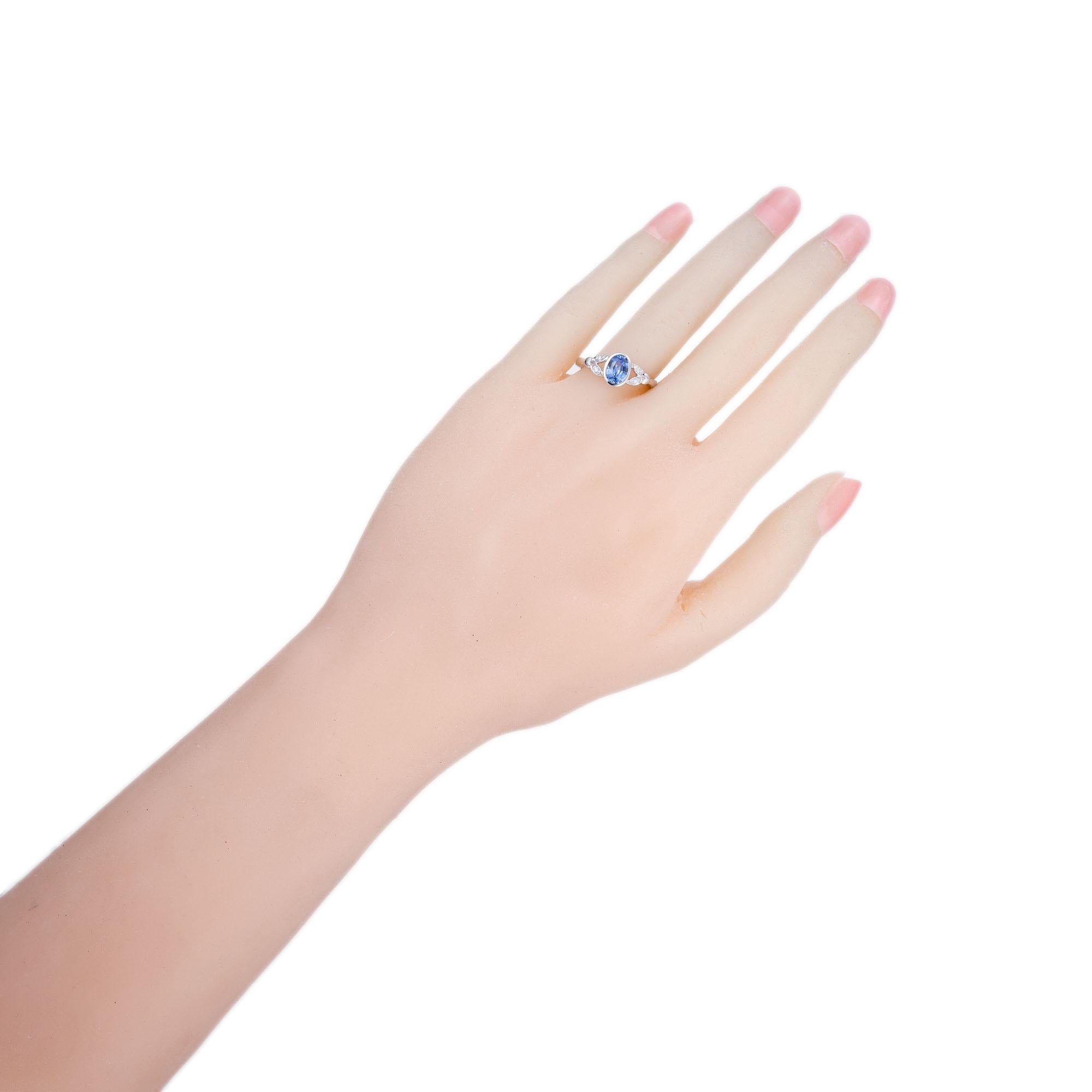 Peter Suchy .93 Carat Sapphire Diamond White Gold Ring 3