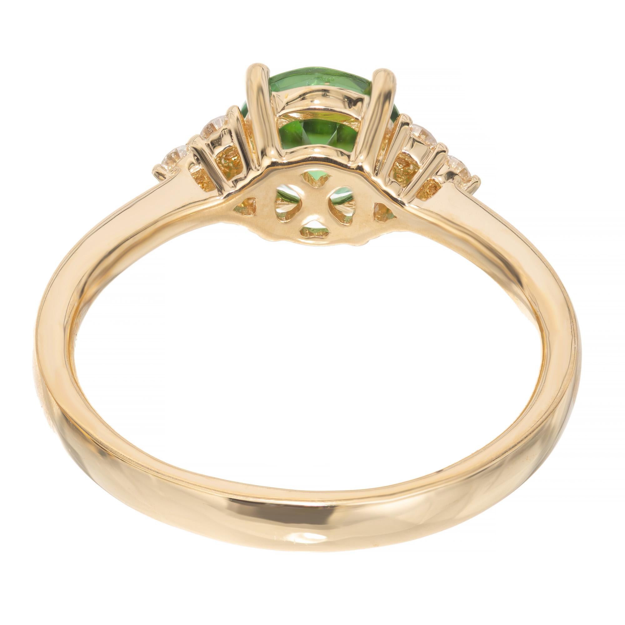 Women's Peter Suchy .95 Carat Tourmaline Diamond Yellow Gold Engagement Ring For Sale