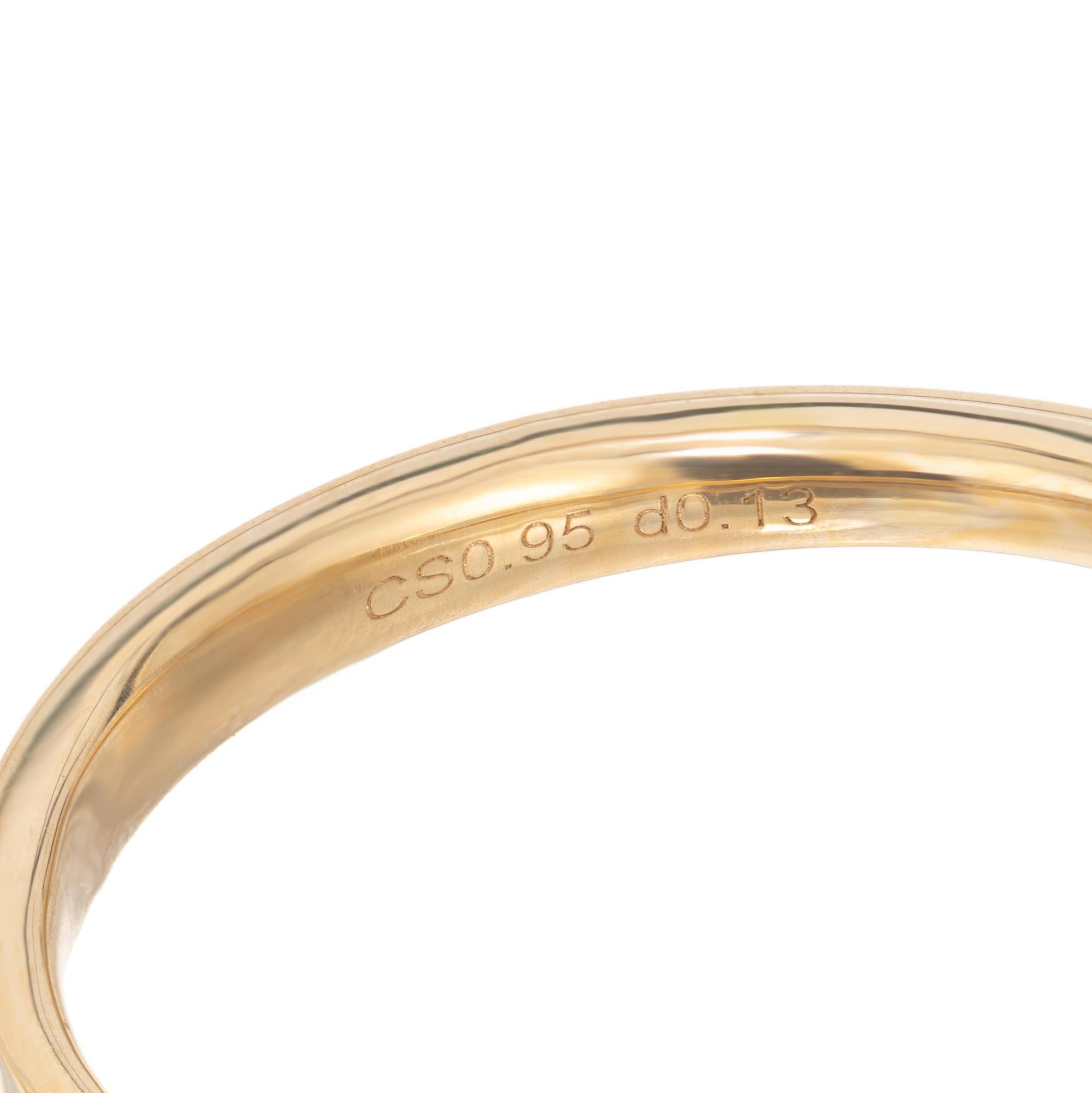 Peter Suchy Bague de fiançailles en or jaune avec tourmaline et diamant de 0,95 carat en vente 2