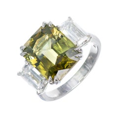 Peter Suchy GIA 9.65 Octagon Cut Alexandrite Diamond Platinum Engagement Ring
