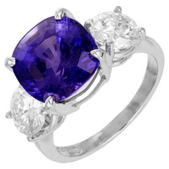 Peter Suchy AGL 7.72 Carat Natural Sapphire Diamond Platinum Engagement Ring