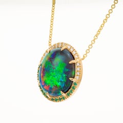 Peter Suchy, Halskette mit AGL-zertifiziertem 13,62 Opal und Diamant in Gelbgold