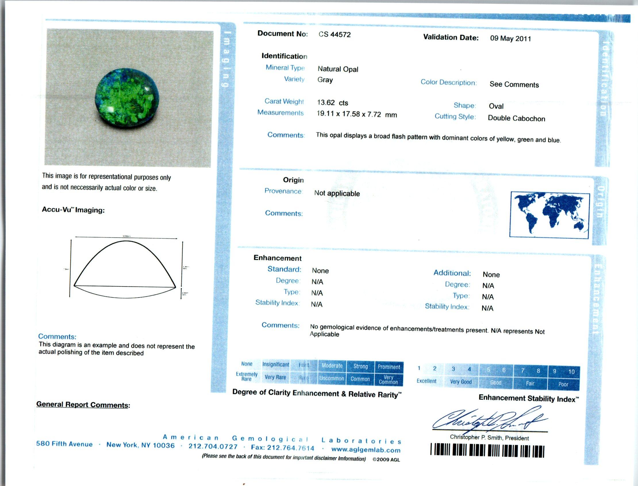 Peter Suchy, Halskette mit AGL-zertifiziertem 13,62 Opal und Diamant in Gelbgold (Ovalschliff) im Angebot