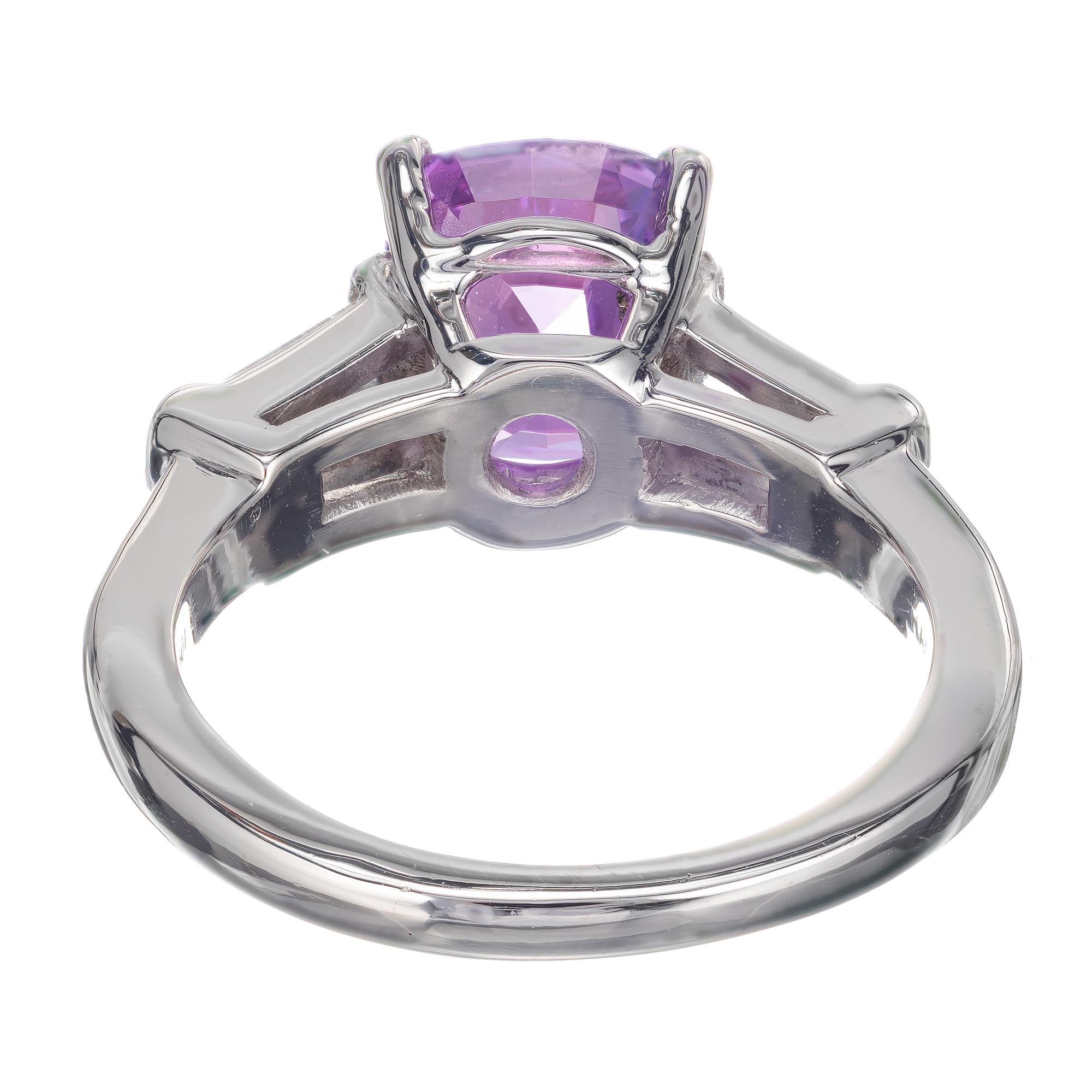 Peter Suchy AGL Certified 2.67 Carat Pink Sapphire Diamond Platinum Ring In New Condition For Sale In Stamford, CT