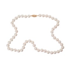 Peter Suchy Akoya Cultured Pearl Yellow Gold 18 Inch Necklace