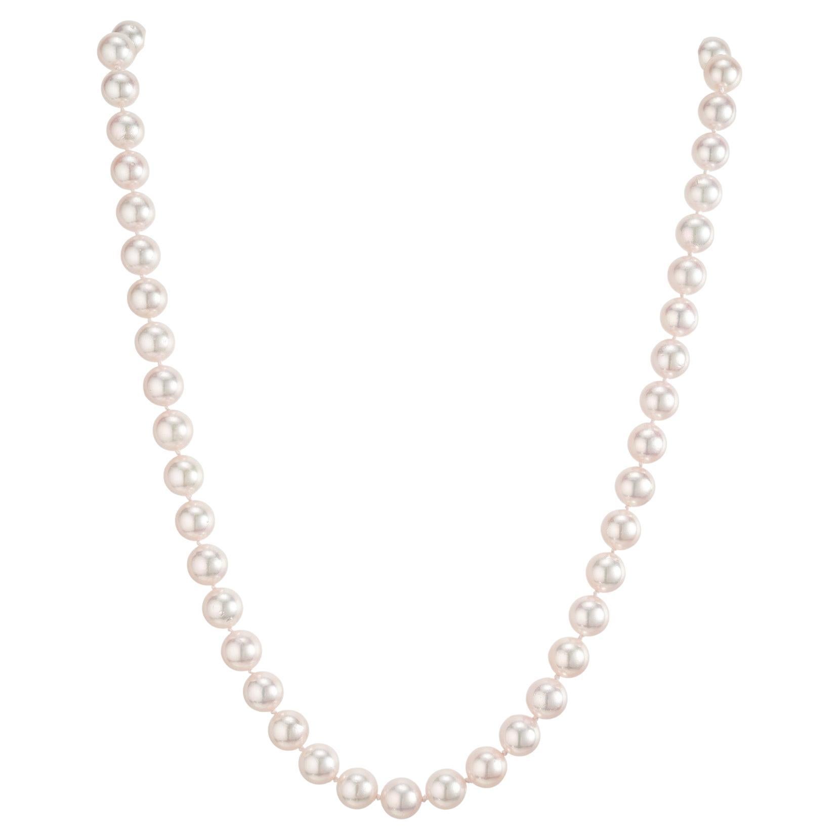 Peter Suchy Akoya Cultured Pearl Yellow Gold 18 Inch Necklace