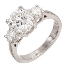 Peter Suchy 2.67 Carat Round Diamond Three-Stone Platinum Engagement Ring