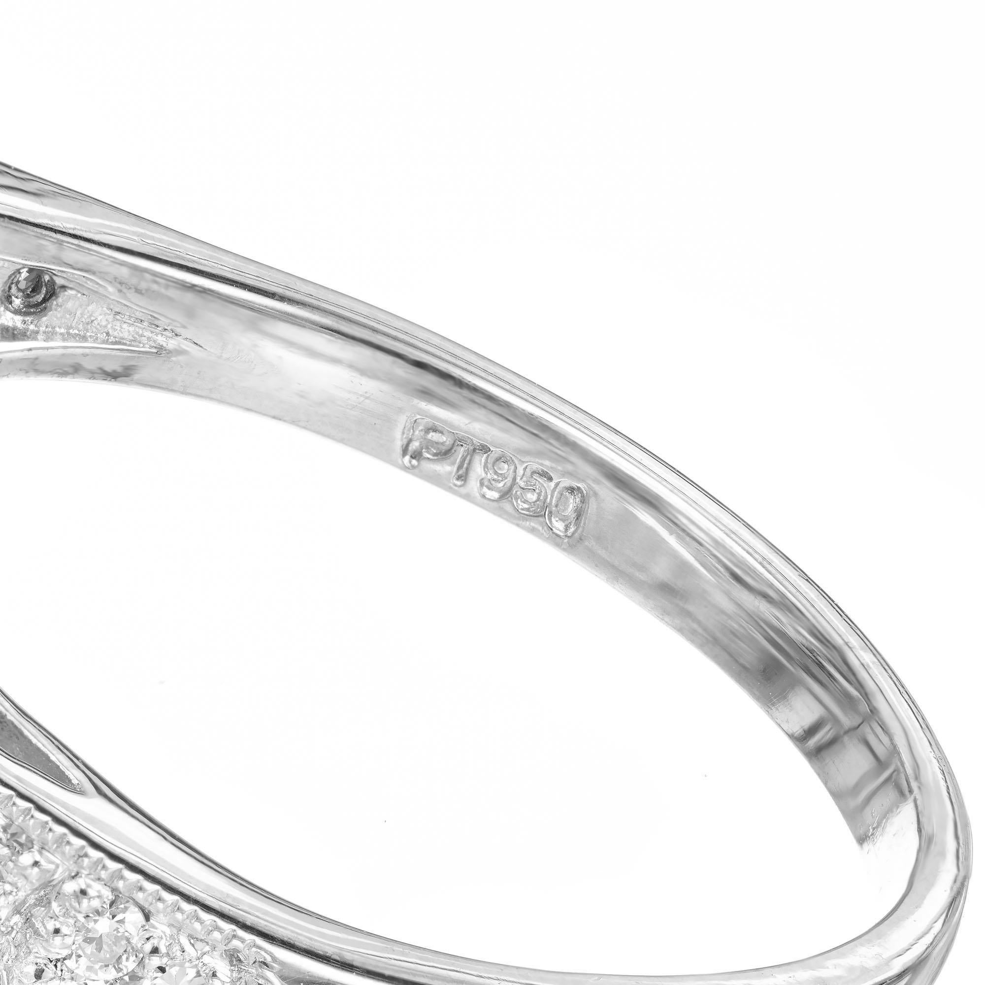 Verlobungsring, GIA 1,75 Karat runder Diamant, Rubin, Halo, Platin im Angebot 2