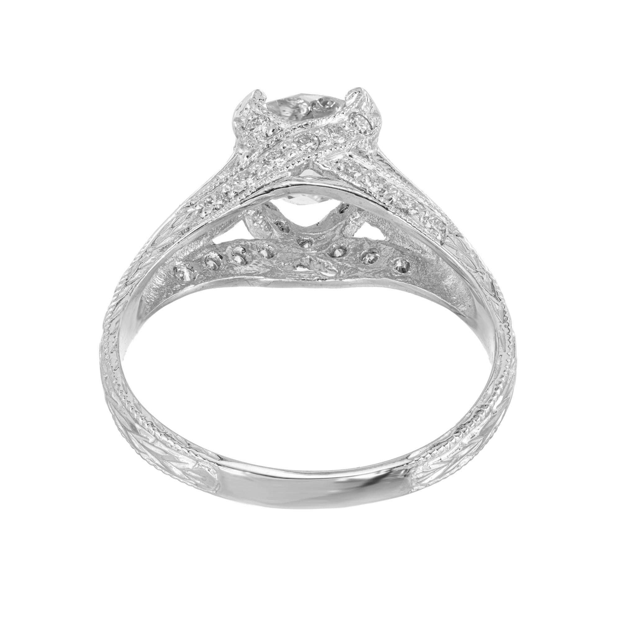 Peter Suchy  1,34 Karat Diamant-Verlobungsring aus Platin mit Kissenschliff im Angebot 2