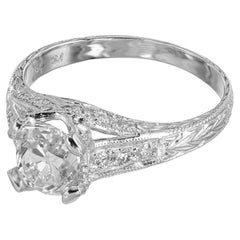 Peter Suchy EGL 1.34 Carat Cushion Cut Diamond Platinum Engagement Ring