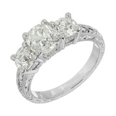 Peter Suchy EGL 1.35 Carat Old Mine Round Diamond Platinum Engagement Ring