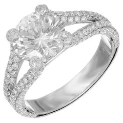Peter Suchy EGL 2.28 Carat Diamond Split Shank Platinum Engagement Ring