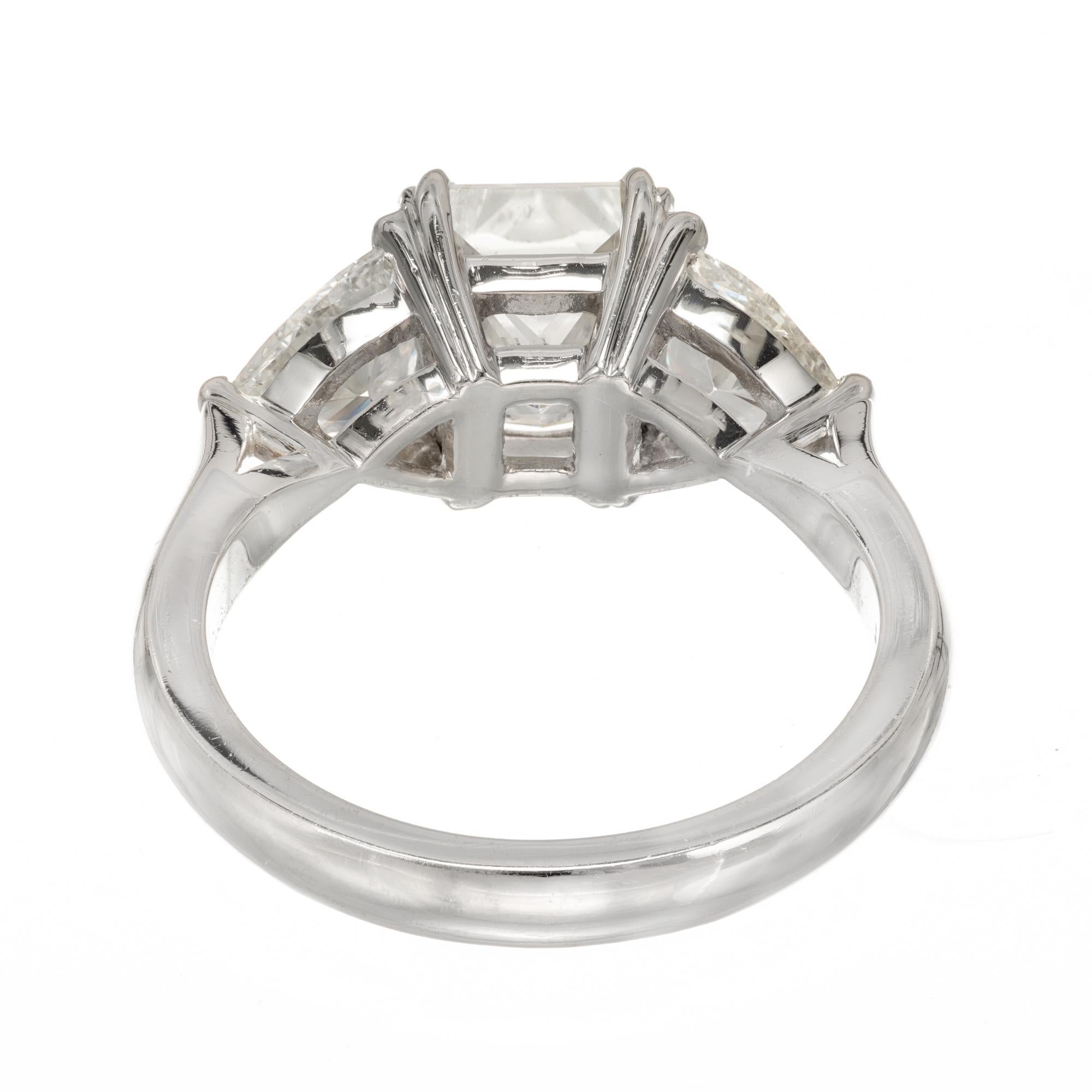 Peter Suchy EGL 3.19 Carat Three-Stone Diamond Platinum Engagement Ring 1