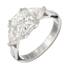 Peter Suchy EGL 3.19 Carat Three-Stone Diamond Platinum Engagement Ring