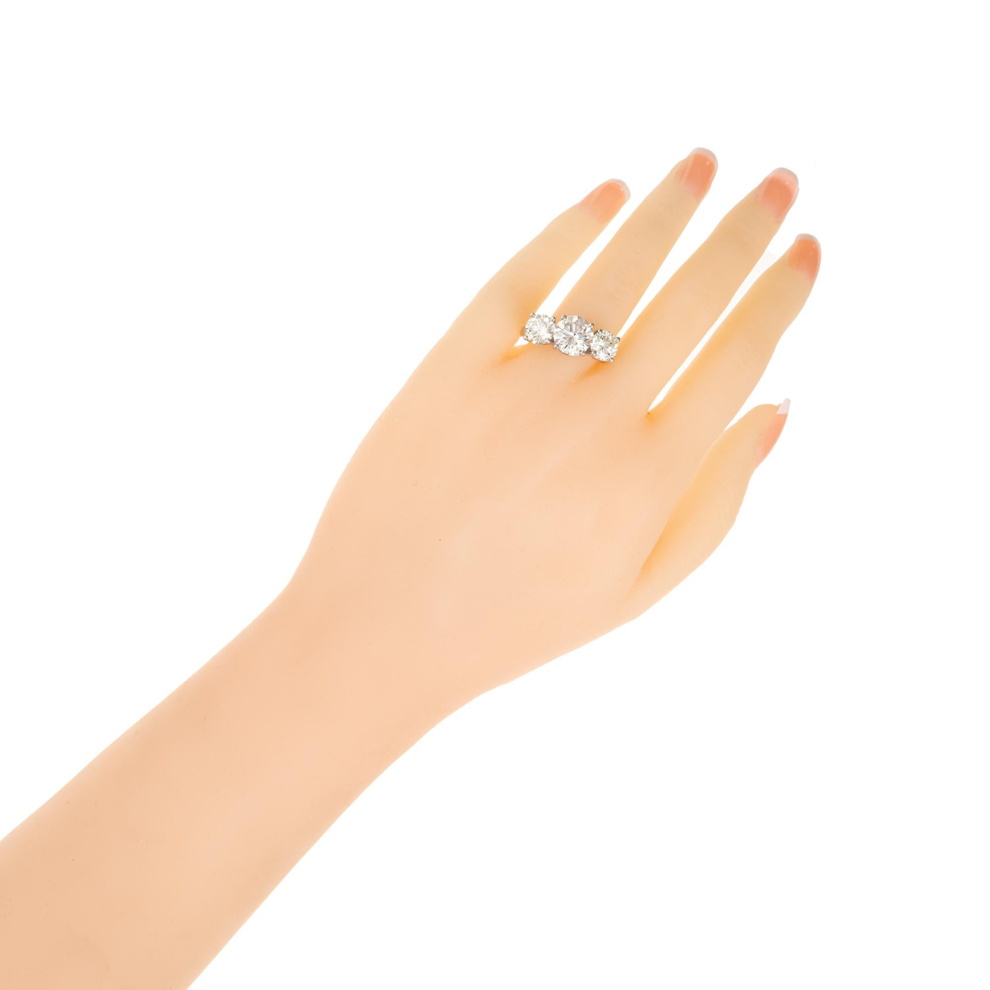 Peter Suchy EGL 5.84 Carat Three-Stone Diamond Platinum Engagement Ring 1