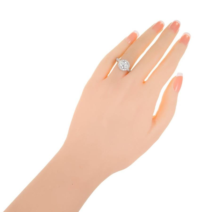 Women's Peter Suchy EGL Certified 1.01 Carat Diamond Engraved Platinum Engagement Ring For Sale
