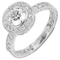 Peter Suchy EGL Certified 1.01 Carat Diamond Engraved Platinum Engagement Ring
