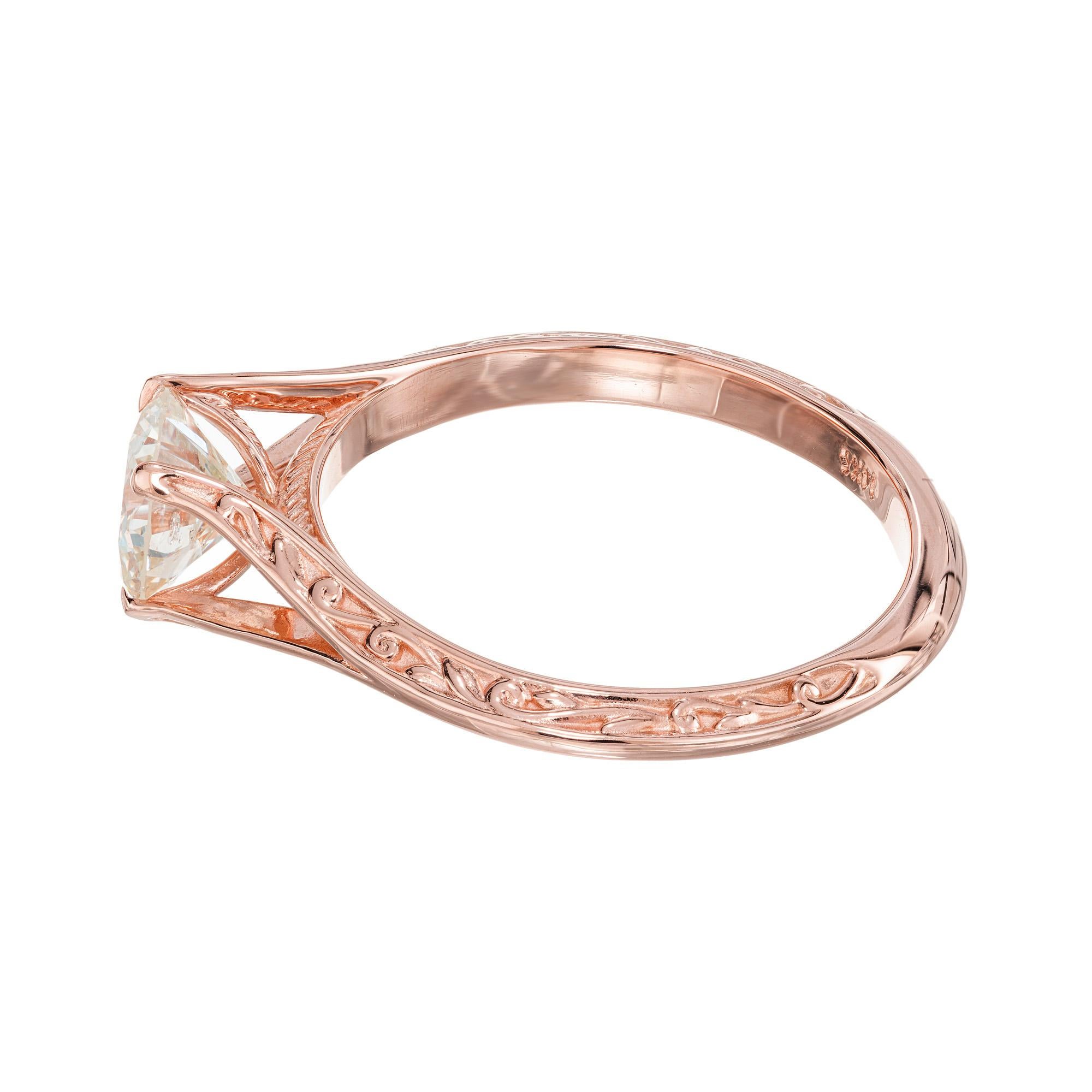 Peter Suchy, bague de fiançailles en or rose avec diamants certifiés EGL de 1.05 carats Pour femmes en vente