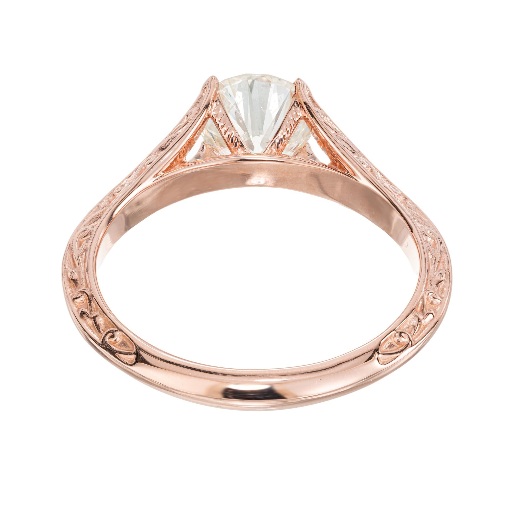Peter Suchy, bague de fiançailles en or rose avec diamants certifiés EGL de 1.05 carats en vente 1