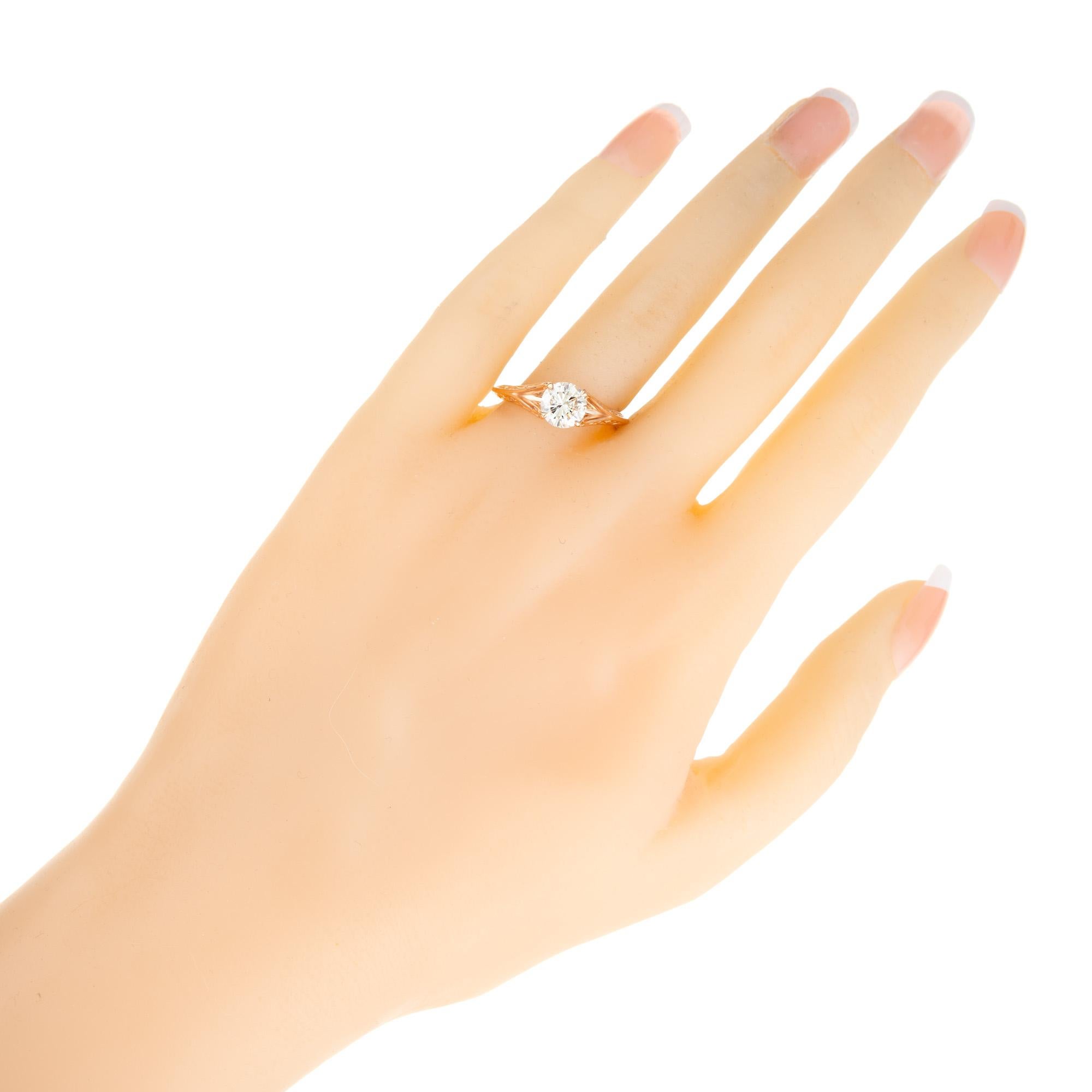Peter Suchy, bague de fiançailles en or rose avec diamants certifiés EGL de 1.05 carats en vente 3