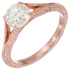 Peter Suchy EGL Certified 1.05 Carat Diamond Rose Gold Engagement Ring