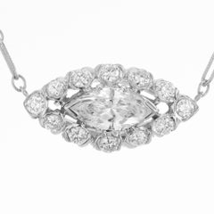 Peter Suchy - Collier en or blanc avec pendentif en diamant certifié EGL de 1,12 carat