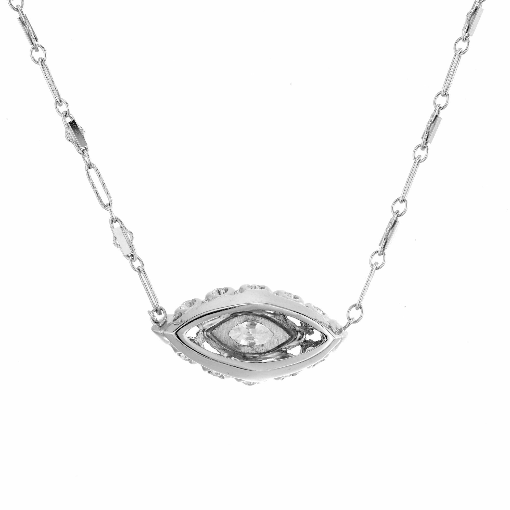 Peter Suchy - Collier en or blanc avec pendentif en diamant certifié EGL de 1,12 carat Pour femmes en vente