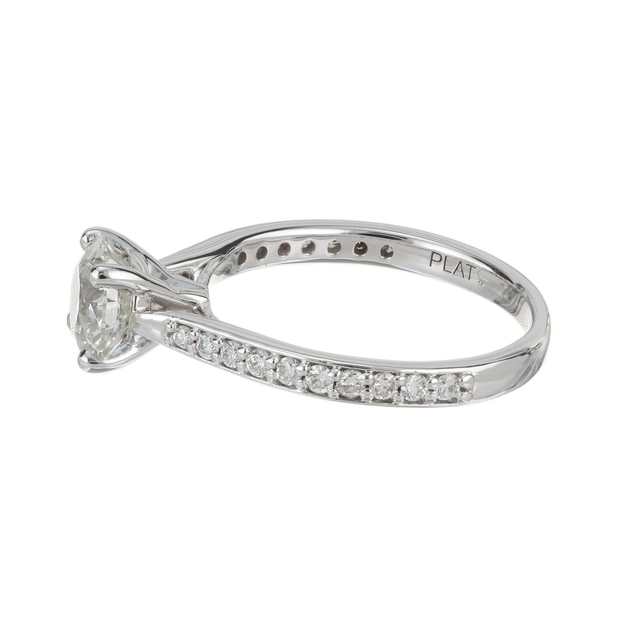Round Cut Peter Suchy EGL Certified 1.19 Carat Diamond Platinum Engagement Ring For Sale