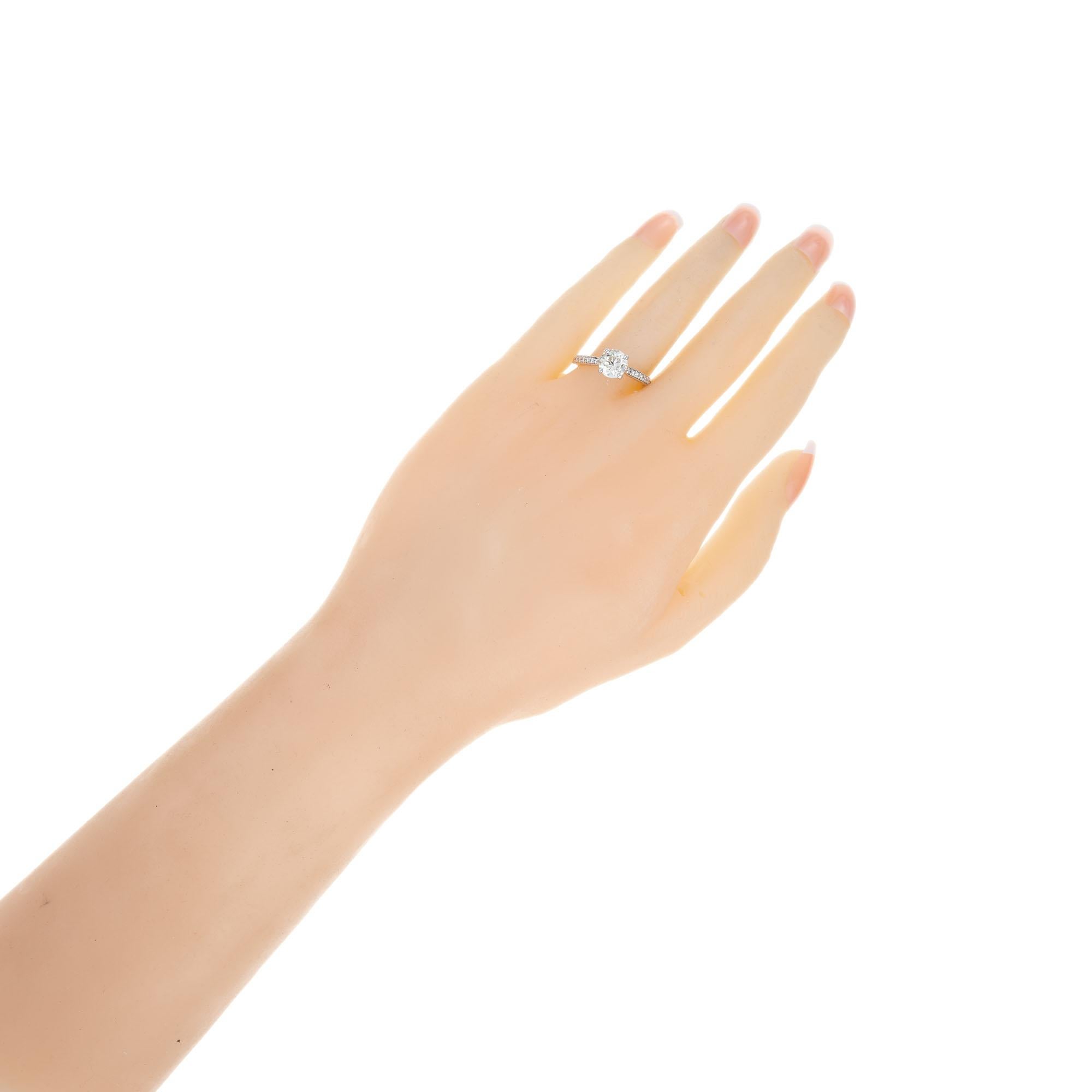 Peter Suchy EGL Certified 1.19 Carat Diamond Platinum Engagement Ring For Sale 1