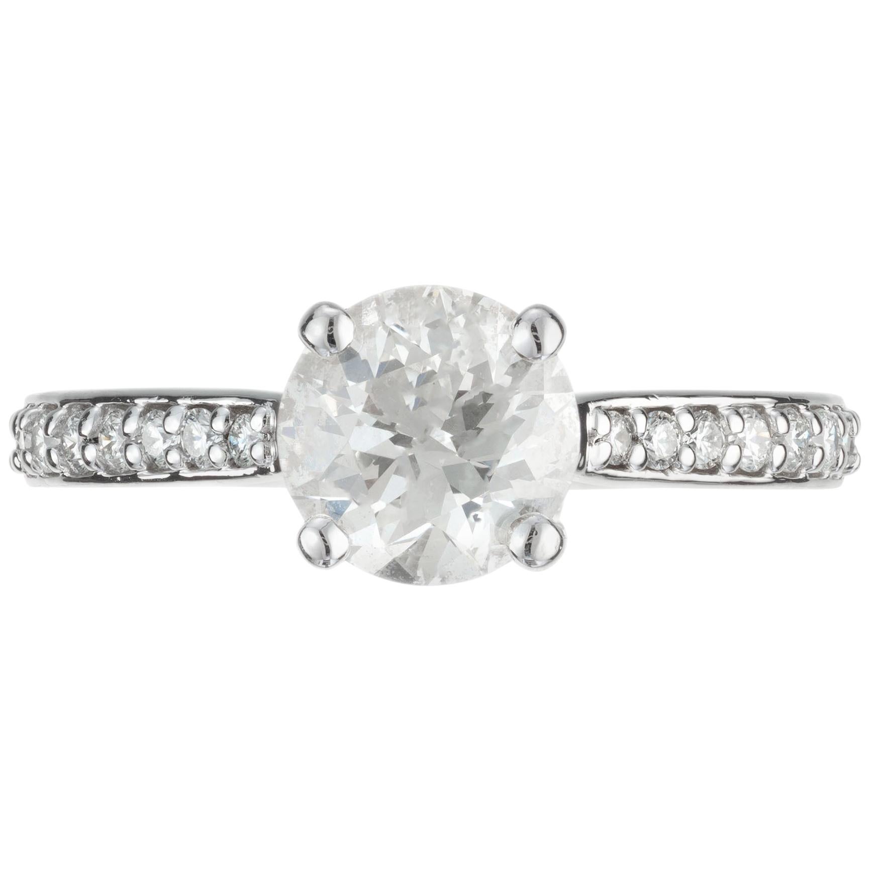 Peter Suchy EGL Certified 1.19 Carat Diamond Platinum Engagement Ring