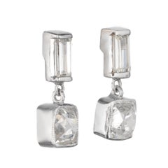 Pendants d'oreilles Peter Suchy en platine avec diamant de 1,35 carat certifiés EGL