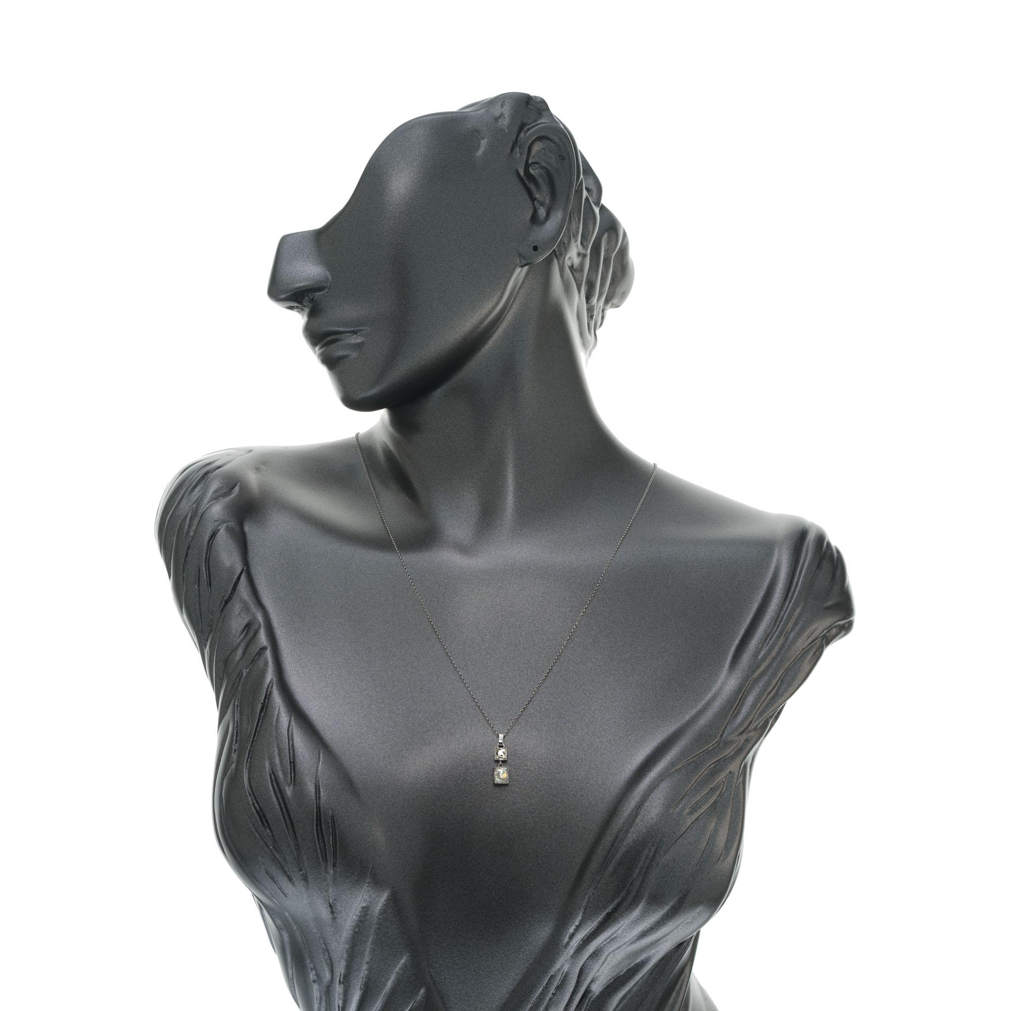 Women's Peter Suchy EGL Certified 1.36 Carat Diamond Platinum Dangle Pendant Necklace For Sale