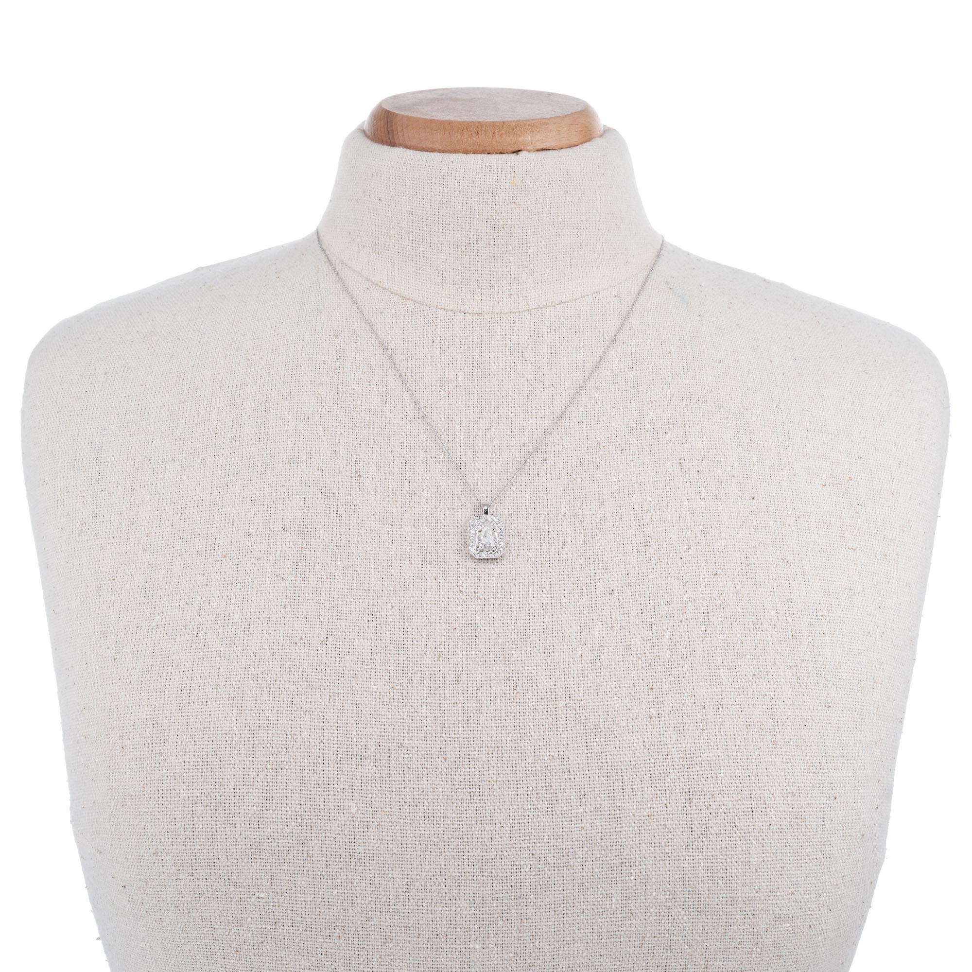 Women's Peter Suchy EGL Certified 1.43 Carat Diamond Platinum Pendant Necklace For Sale