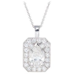 Peter Suchy EGL Certified 1.43 Carat Diamond Platinum Pendant Necklace