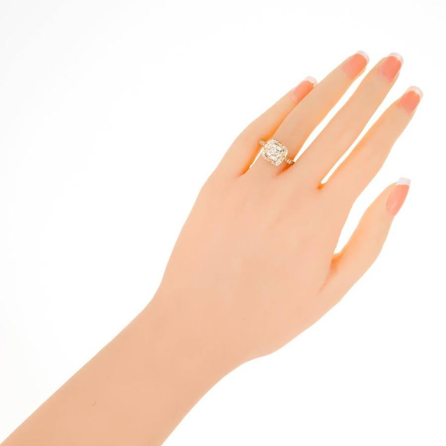 Peter Suchy EGL Certified 1.54 Carat Diamond Rose Gold Halo Engagement Ring For Sale 3