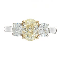 Peter Suchy EGL Certified 1.58 Carat Three-Stone Diamond Gold Engagement Ring