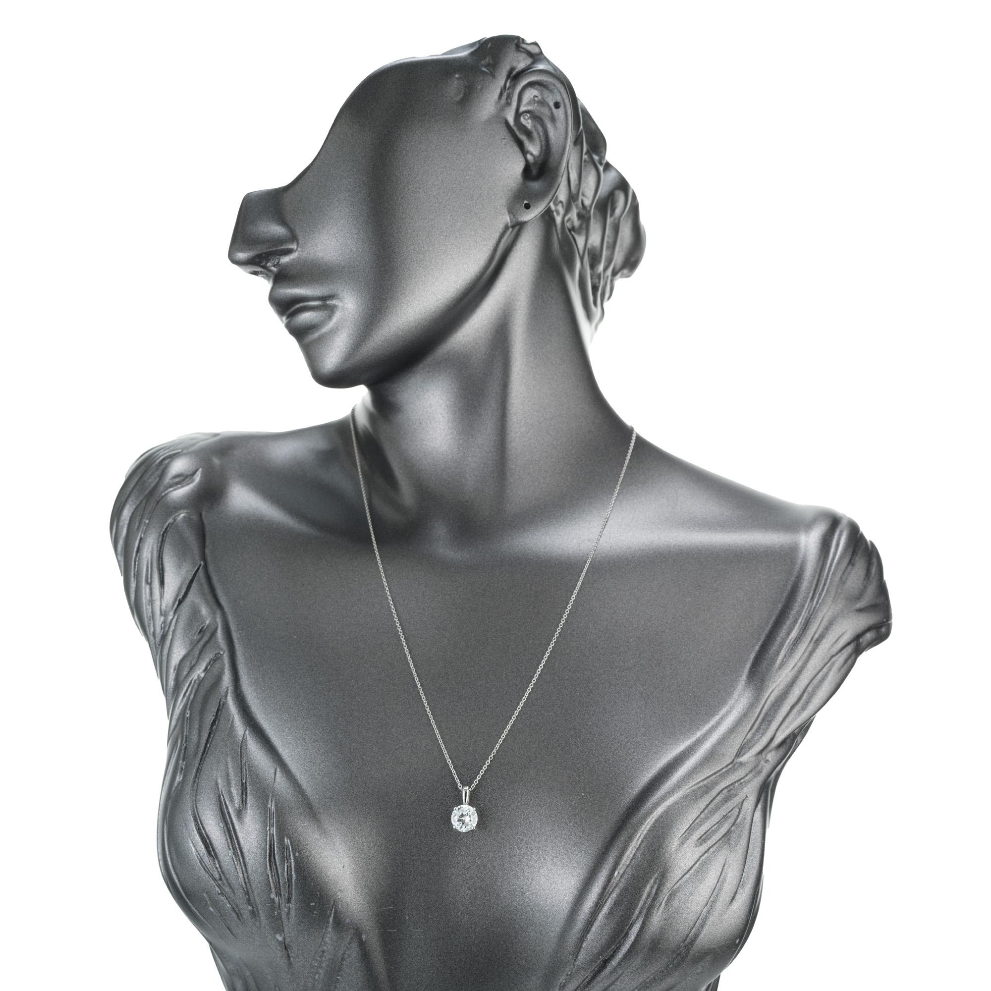 Peter Suchy EGL Certified 1.60 Carat Round Diamond Platinum Pendant Necklace For Sale 2